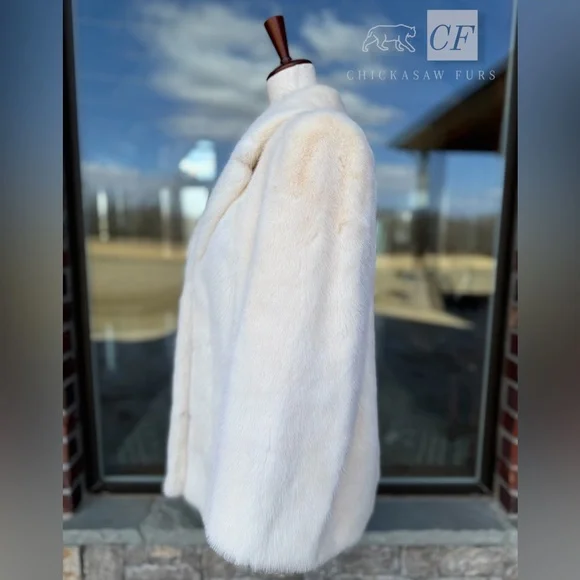 10/12 Genuine Pearl White Mink Fur Jacket Real Fur Genuine Fur Yudofsky’s